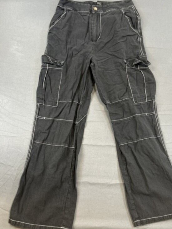 SHEIN Other - charcoal Shein cargo pants feature contrasting white stitching/ utility pockets